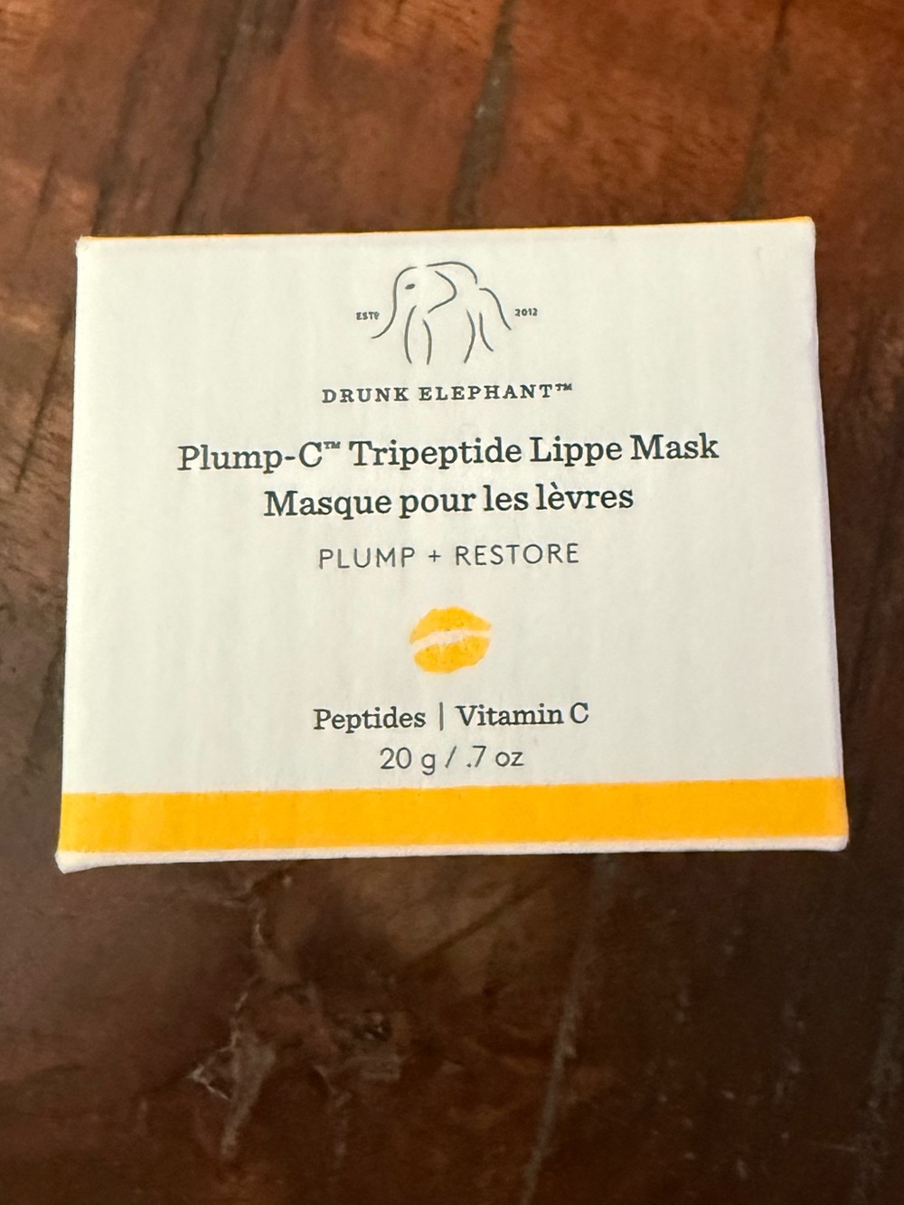 Drunk Elephant Plump-C™ Tripeptide Lippe Mask Brand New In Box 20g/ .7oz